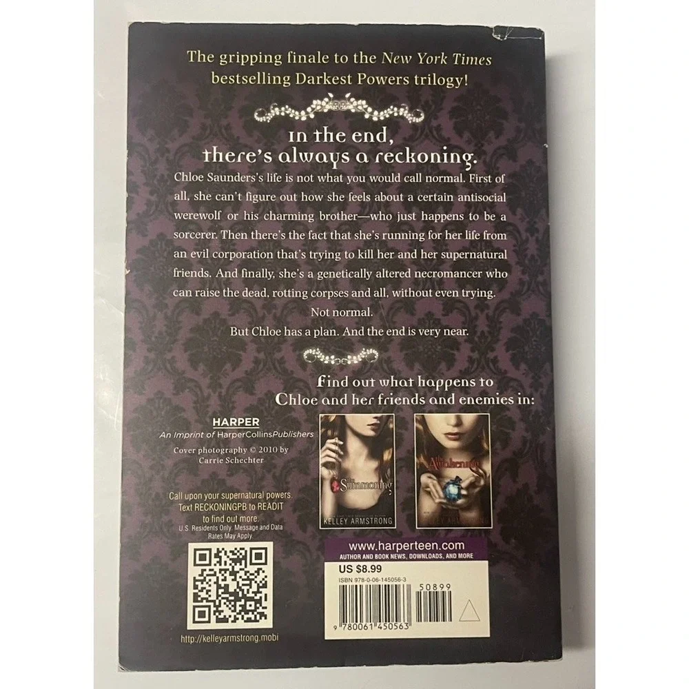 YA PARANORMAL BOOK LOT KELLY ARMSTRONG THE RECKONING + BEREAYED HOUSE OF NIGHT V